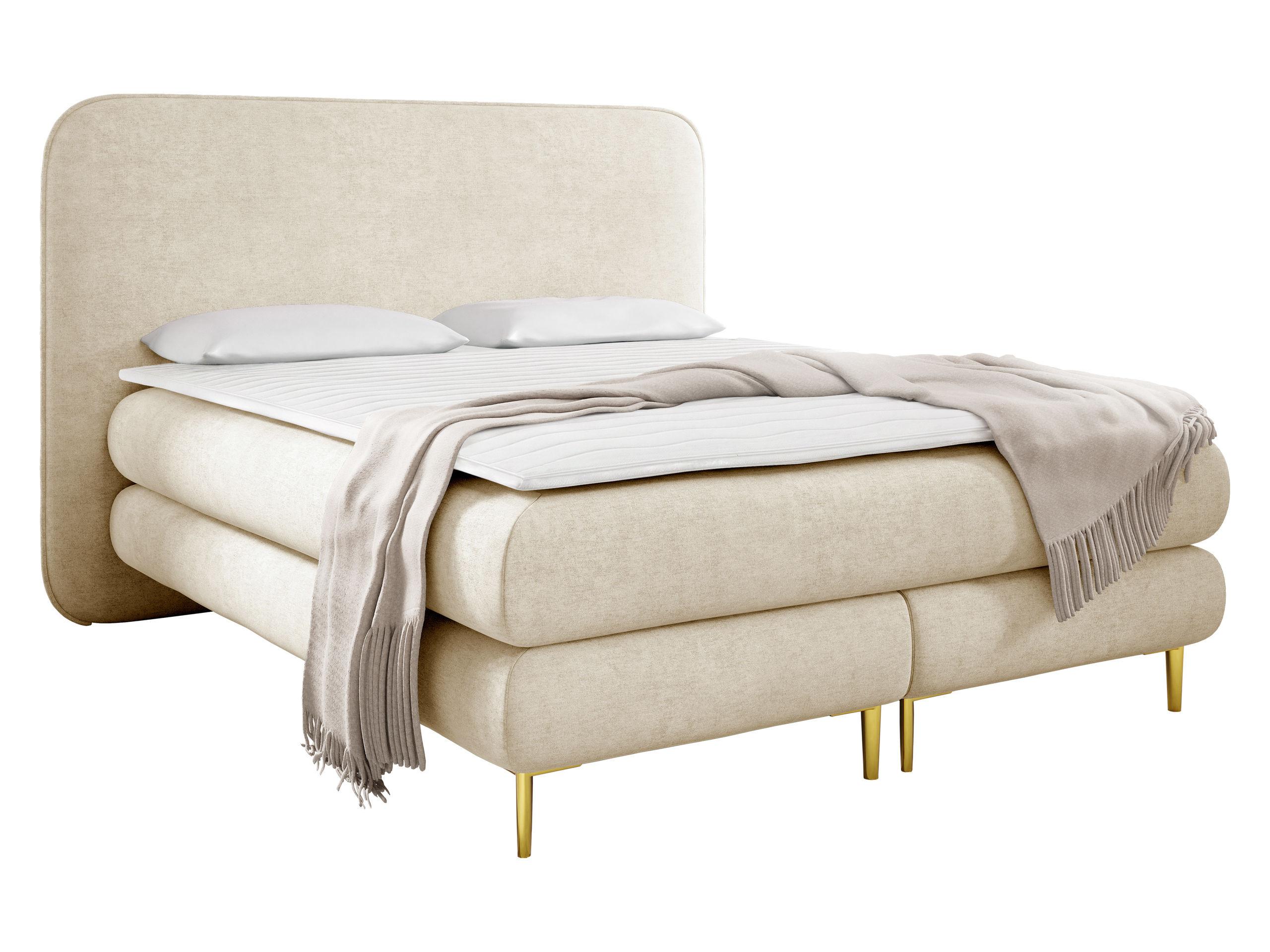 BOXBETT Amaretto - H3 - Beige/Goldfarben, Holz/Textil (160/200cm) - MIRJAN24