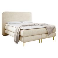 BOXBETT Amaretto - H3 - Beige/Goldfarben, Holz/Textil (140/200cm) - MIRJAN24