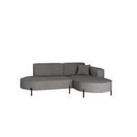 ECKSOFA Valencia Xs - Grau, Holzwerkstoff/Textil (236/165cm) - Fun Möbel
