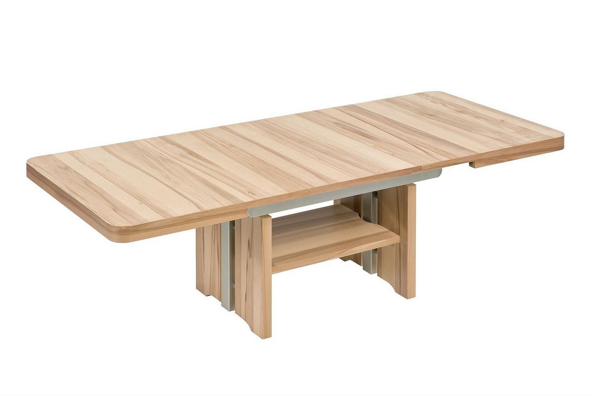 FUNKTIONSTISCH Camella höhenverstellbar und ausziehbar 120(160) x 70 x 56-75 Couchtisch massiv Kernbuche - Braun, Holz (120/70/56cm) - 58aufmkessel