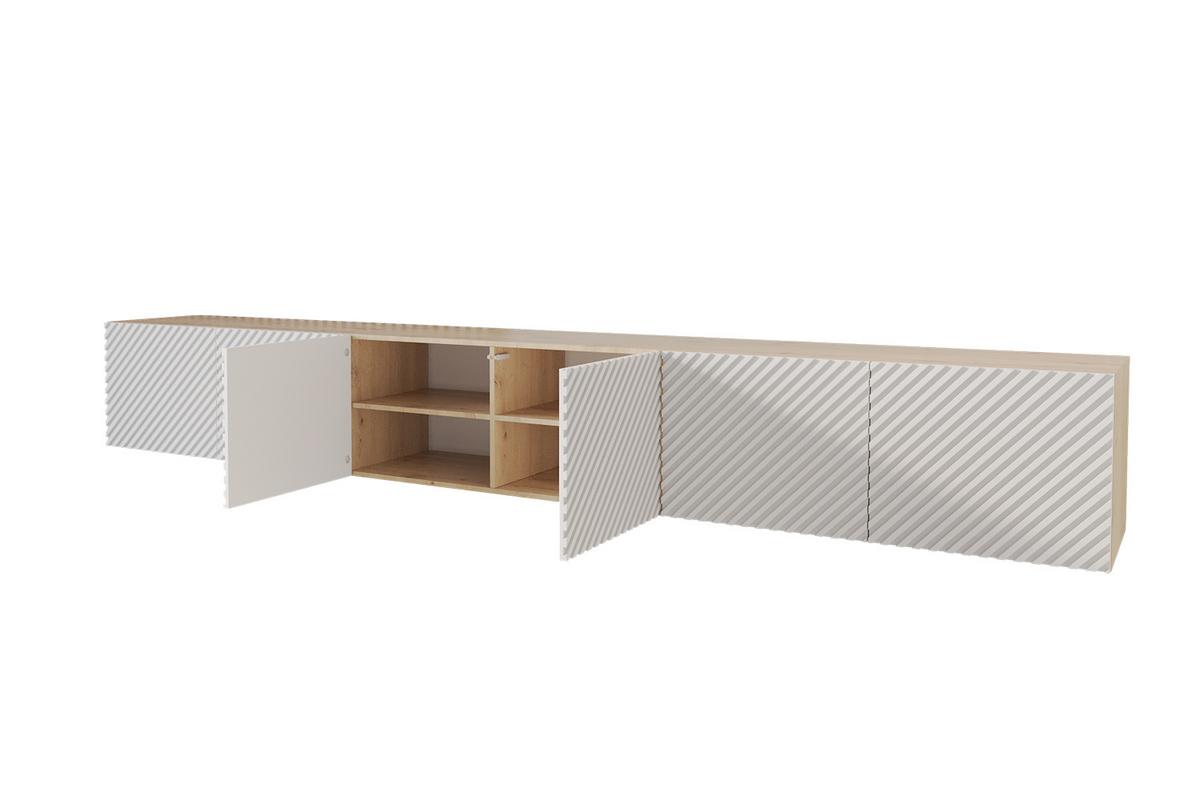 LOWBOARD ZENO-W 3x100x40x40 cm - Artisan / Weiß - Weiß, Holzwerkstoff (300/40/40cm) - ALTDECOR