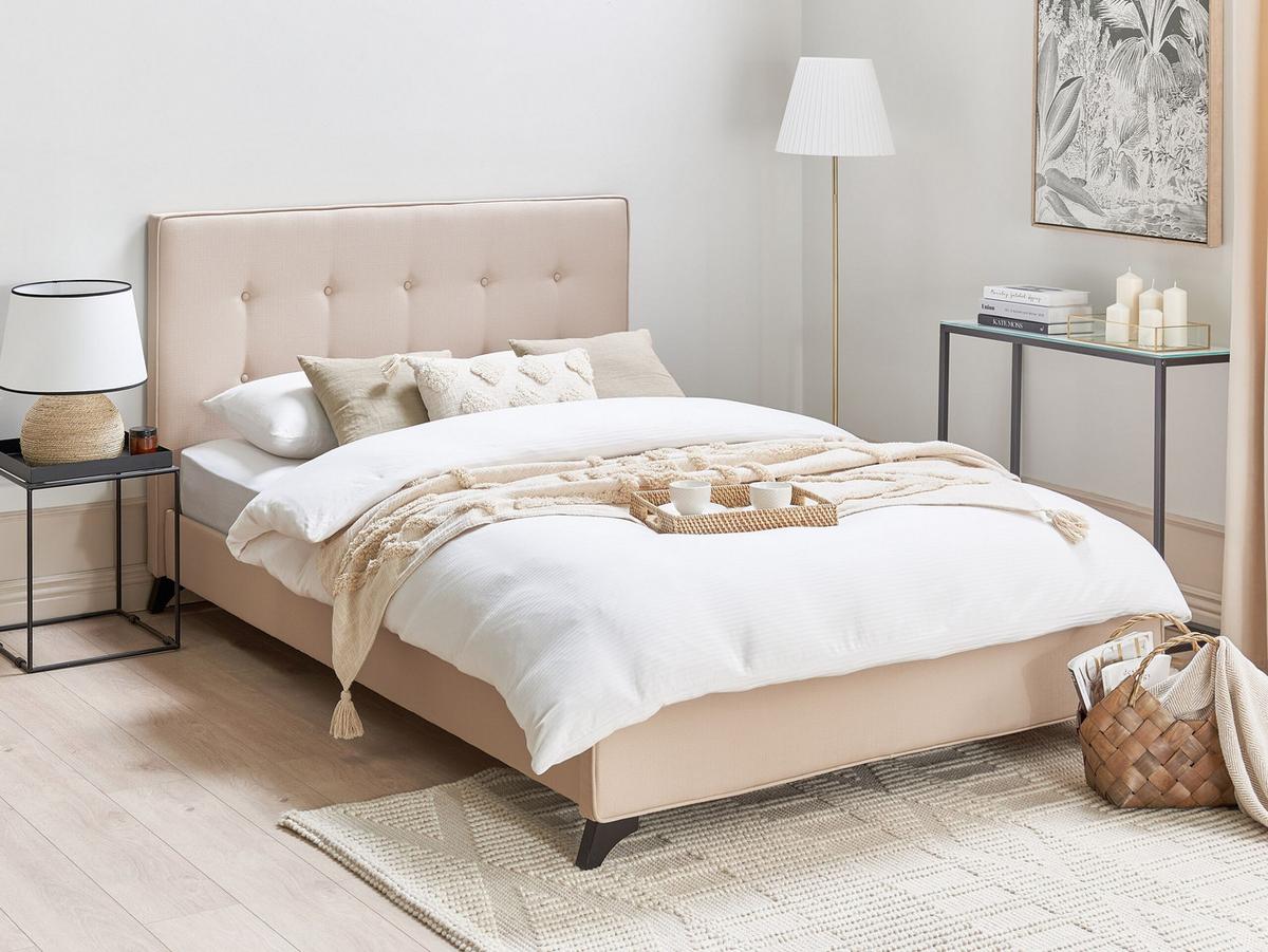 POLSTERBETT 140/200cm Beige Ambassador - Beige, Textil (140/200cm) - Beliani