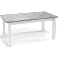 ESSTISCH Molly rechteckig ausziehbar, Grauer Beton 160-200/80/75 cm - Hellgrau/Weiß, Holz/Holzwerkstoff (80/200/75cm) - WFL GROUP