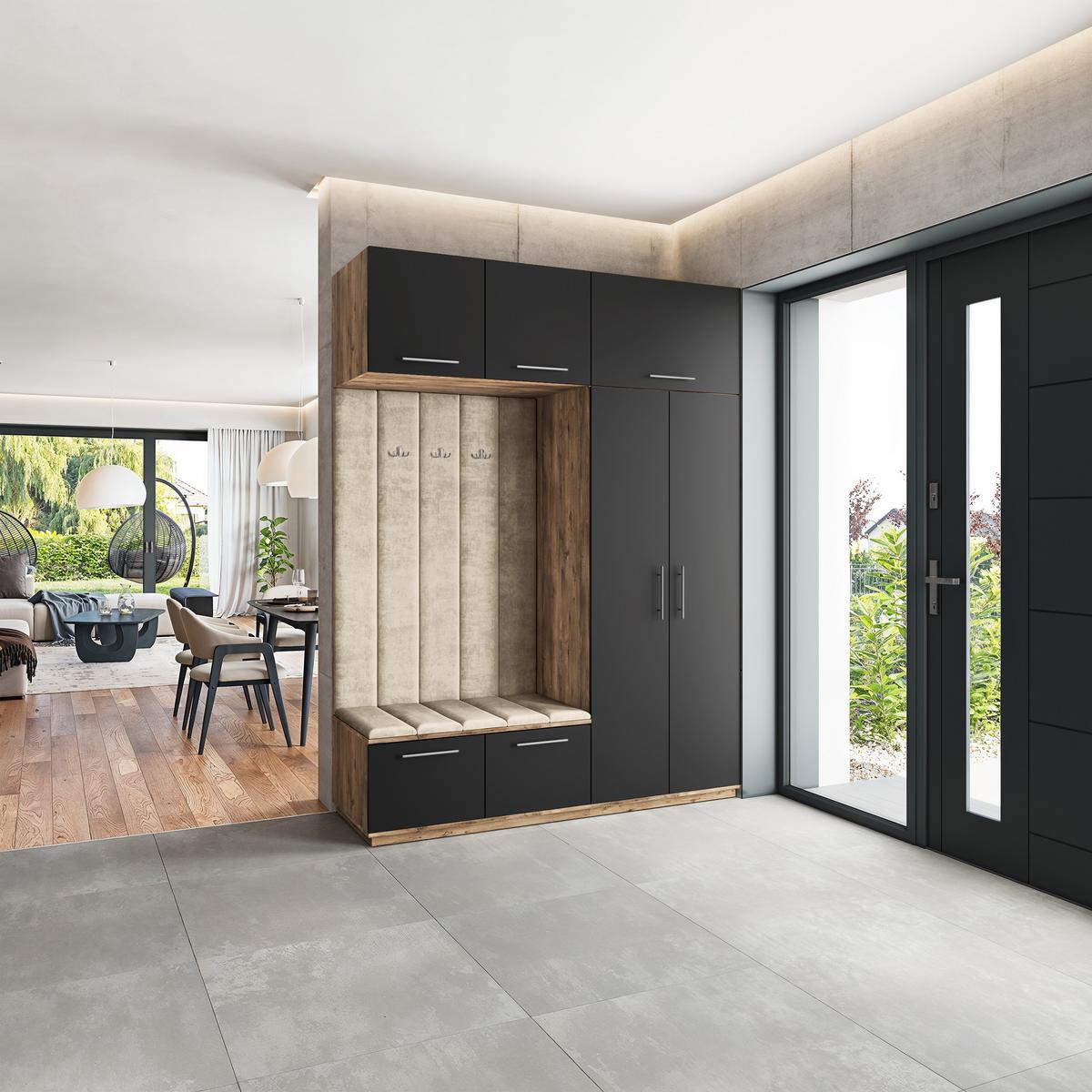 GARDEROBENSCHRANK REMA 180/240/60 cm Modern Eichefarben - Eichefarben/Beige, Holzwerkstoff (180/240/60cm) - MASSENO