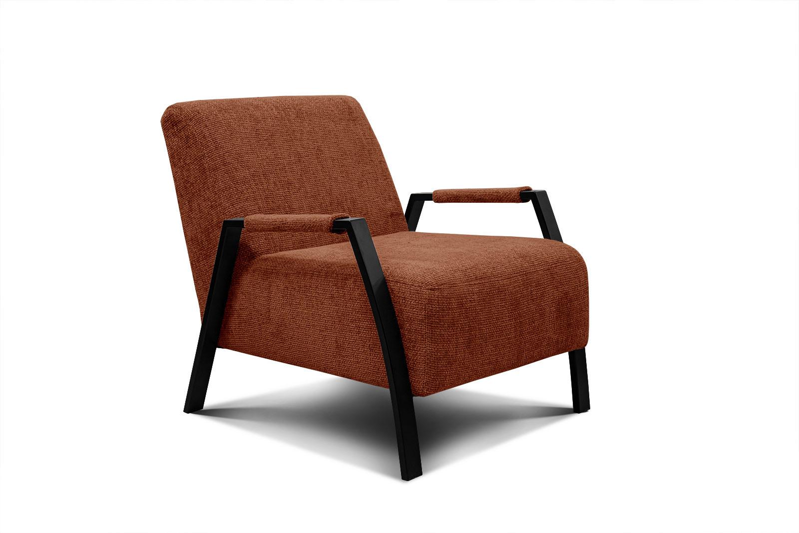 SESSEL KOBE, dunkelorange - Dunkelorange/Schwarz, Holz/Textil (72/76/90cm) - Wozimo