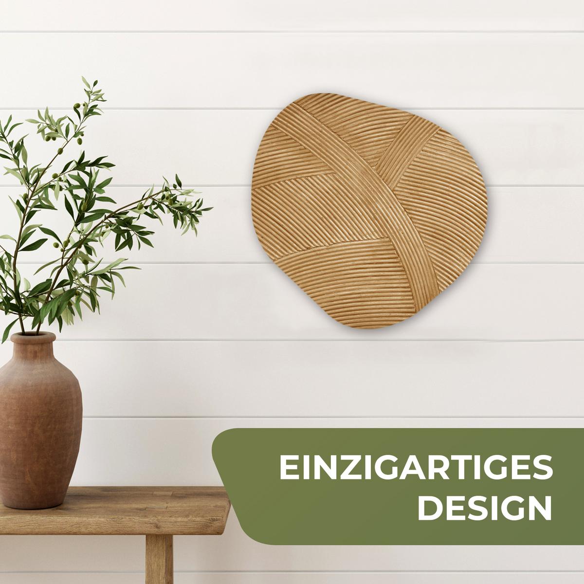 WANDBILD Struktur - Natur - Kunst - Rattan Wanddeko 40x40 cm - Naturfarben, Kunststoff (40/40cm) - MuchoWow