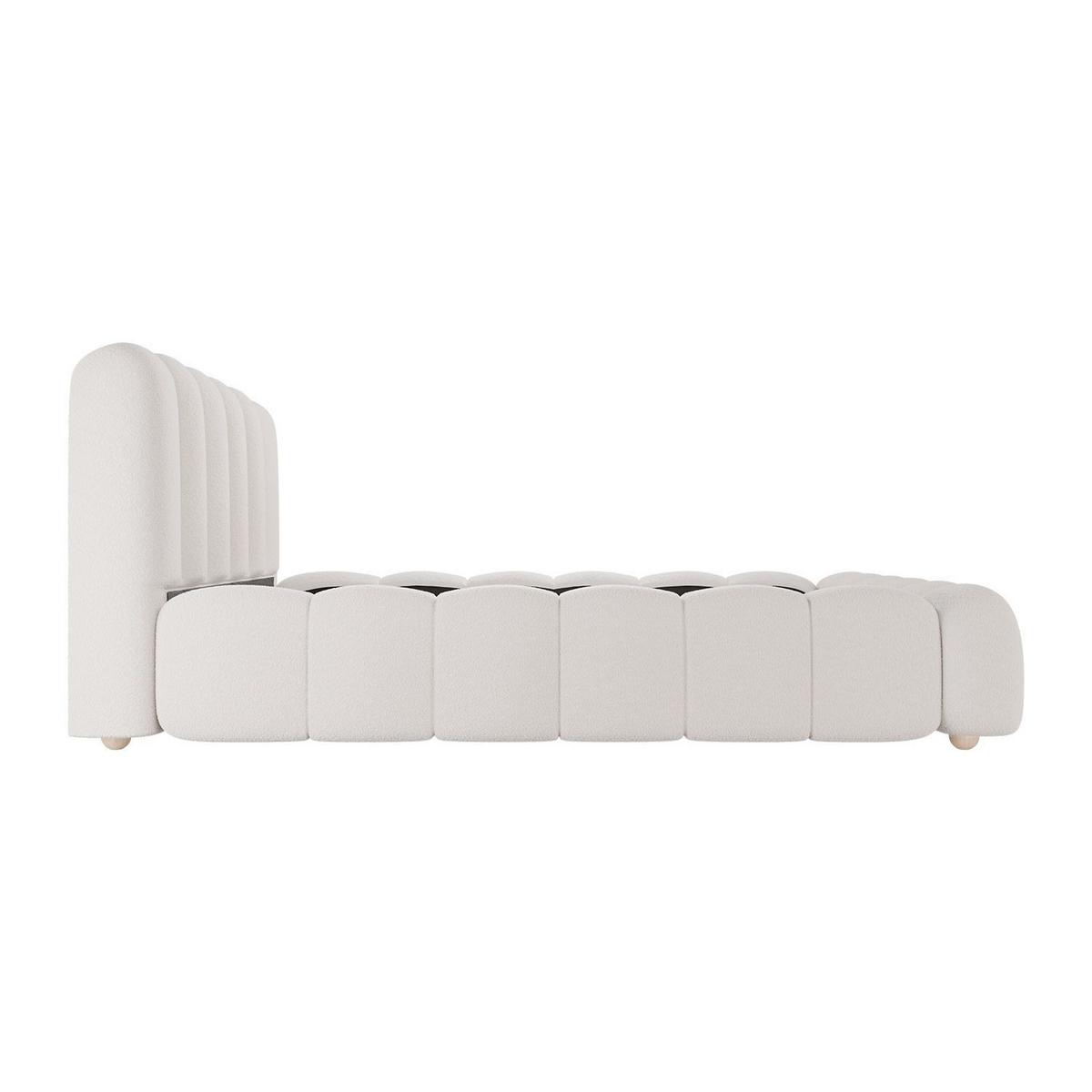 POLSTERBETT Catania 140/200 cm Creme Bouclé inkl Matratze - Creme, Textil (140/200cm) - Juskys