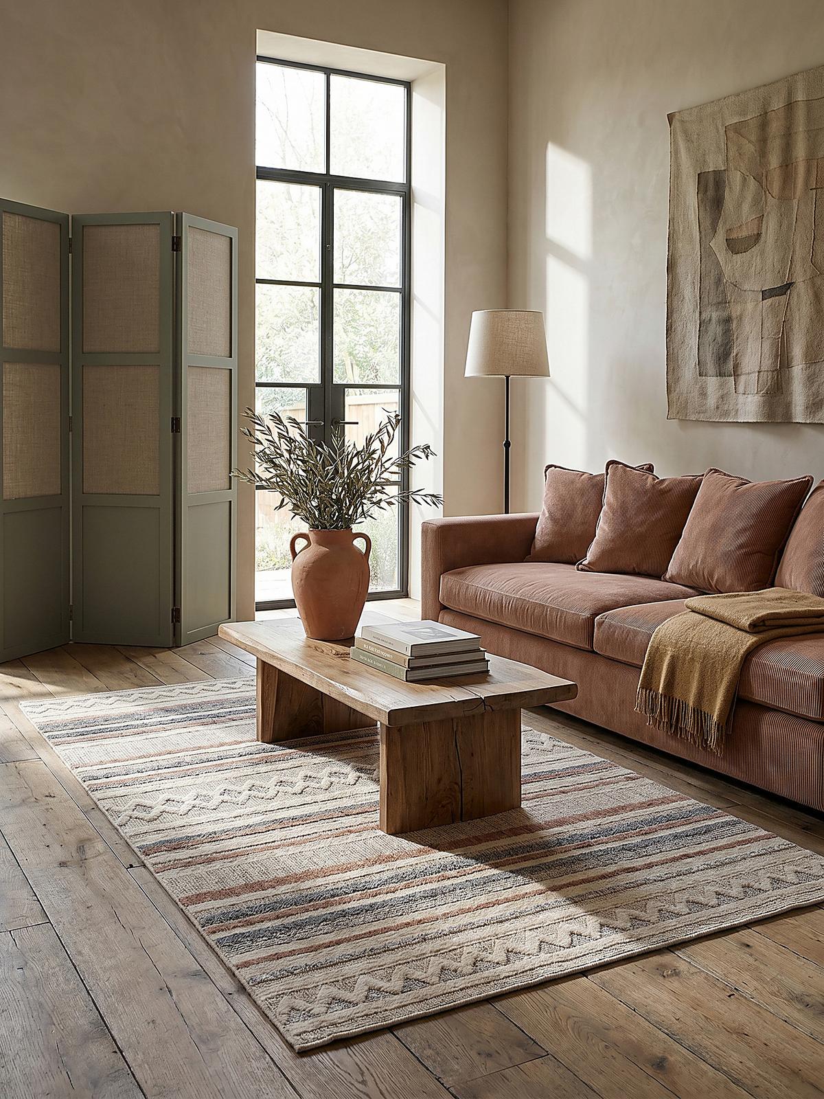 TEPPICH Waschbar RIDGE, gestreift, Grau-Beige, 194 x 290 cm - Beige, Textil (290/194cm) - KADIMA DESIGN