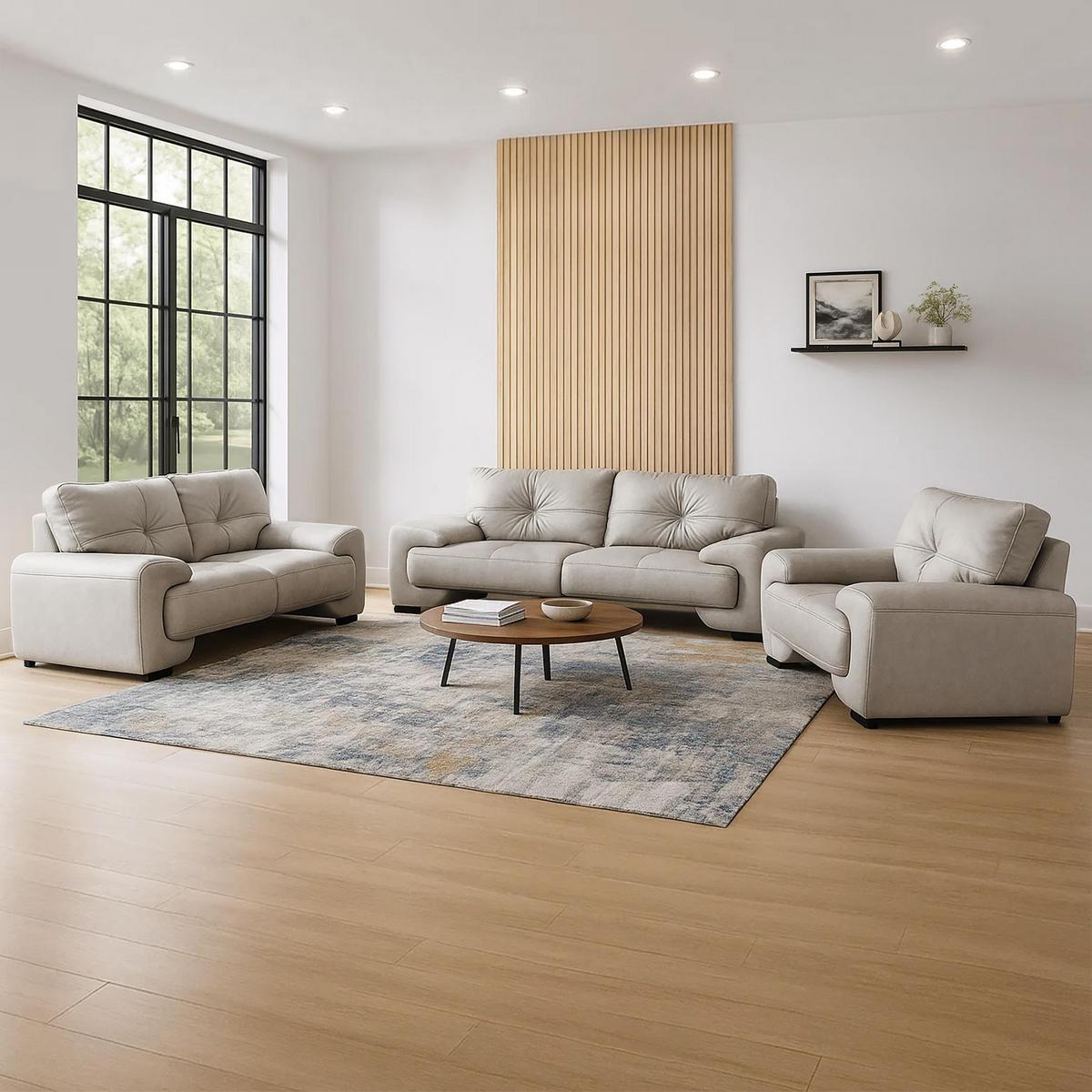 2-SITZER SOFA Omega aus Kunstleder, Hellgrau - Hellgrau/Schwarz, Leder (185/88/98cm) - Beautysofa