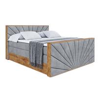 BOXSPRINGBETT mit Matratze H3|H4 und Lattenrost - LOLLI6-Z KING-180x200 - Grau Casablanca - Grau, Holzwerkstoff (180/200cm) - ALTDECOR