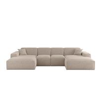 WOHNLANDSCHAFT Celes Premium Xs Sven - Hellbraun, Holzwerkstoff/Textil (342/73/165cm) - Fun Möbel