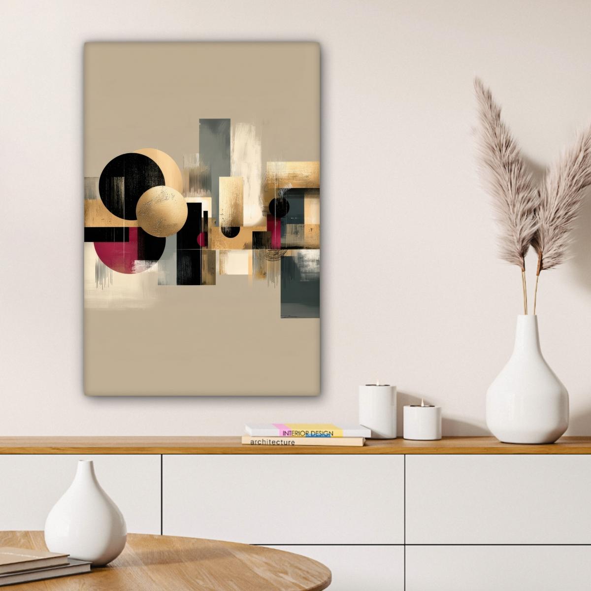 LEINWANDBILD Abstrakt - Formen - Beige - Texturen Wanddeko 40x60 cm - Beige, Textil (40/60cm) - MuchoWow