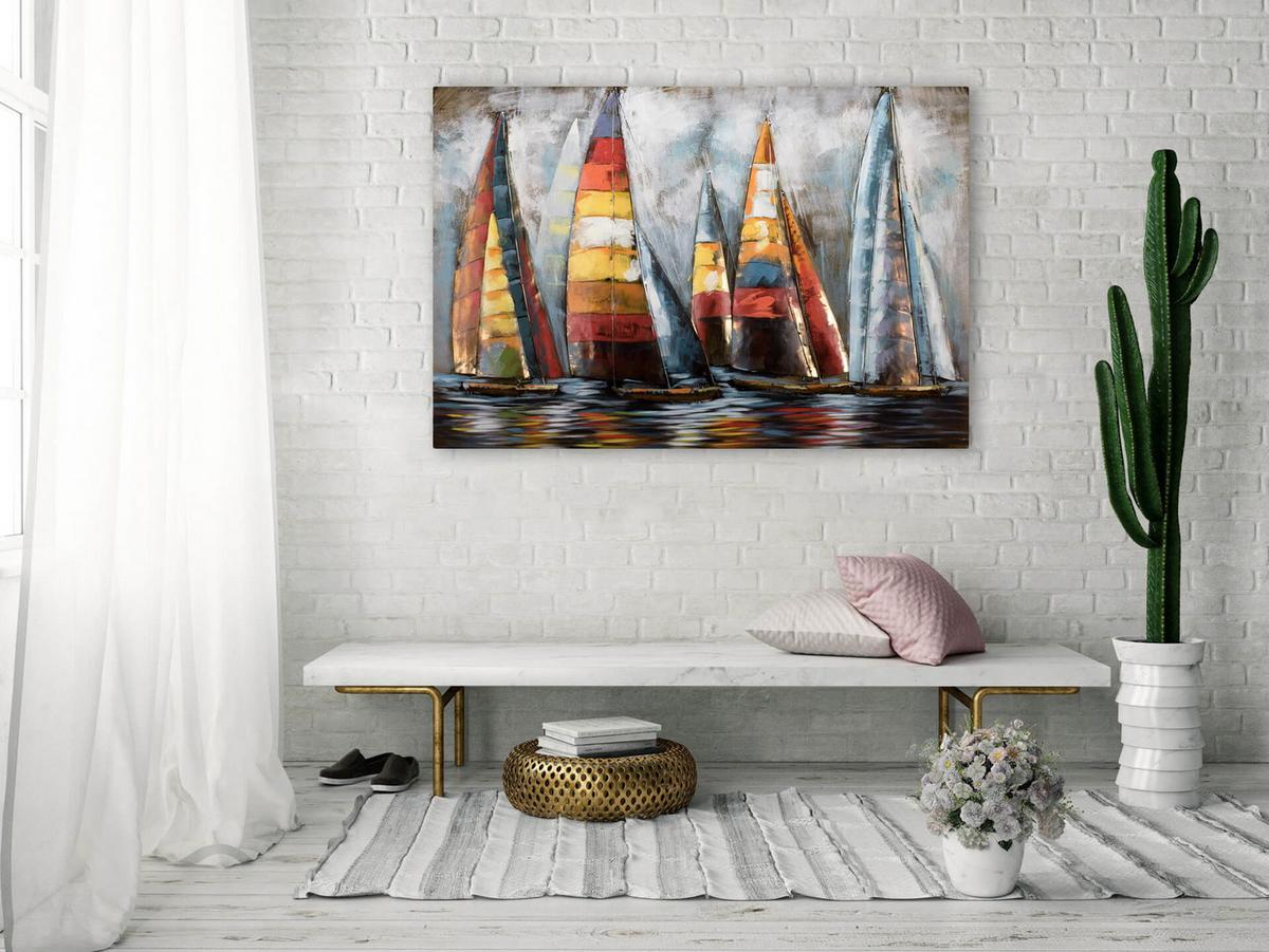 METALLBILD Bunt 100/70 cm - Blau/Multicolor, Metall (7.5/70cm) - KUNSTLOFT