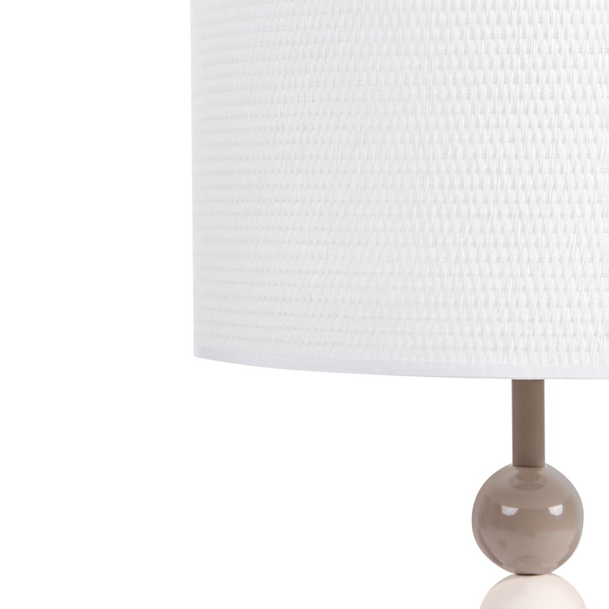 TISCHLAMPE Metall Weiß/Beige Loky - Beige/Weiß, Textil (30/30/58cm) - Beliani