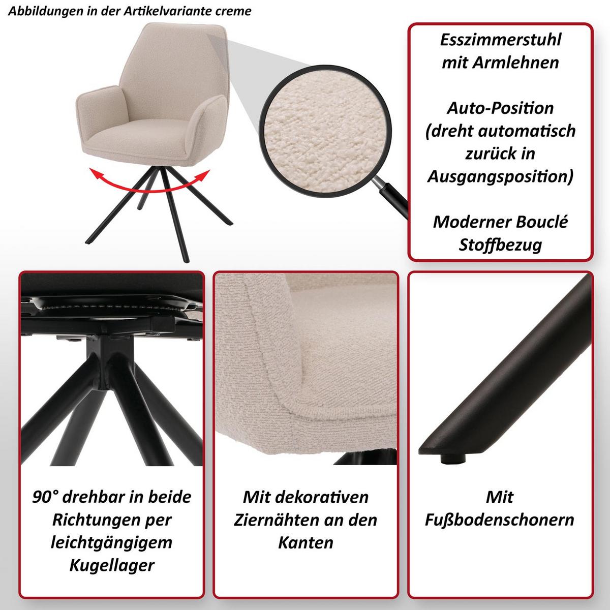 ESSZIMMERSTUHL Hellgrau 6er-Set - Hellgrau, Textil (60/86/60cm) - MCW