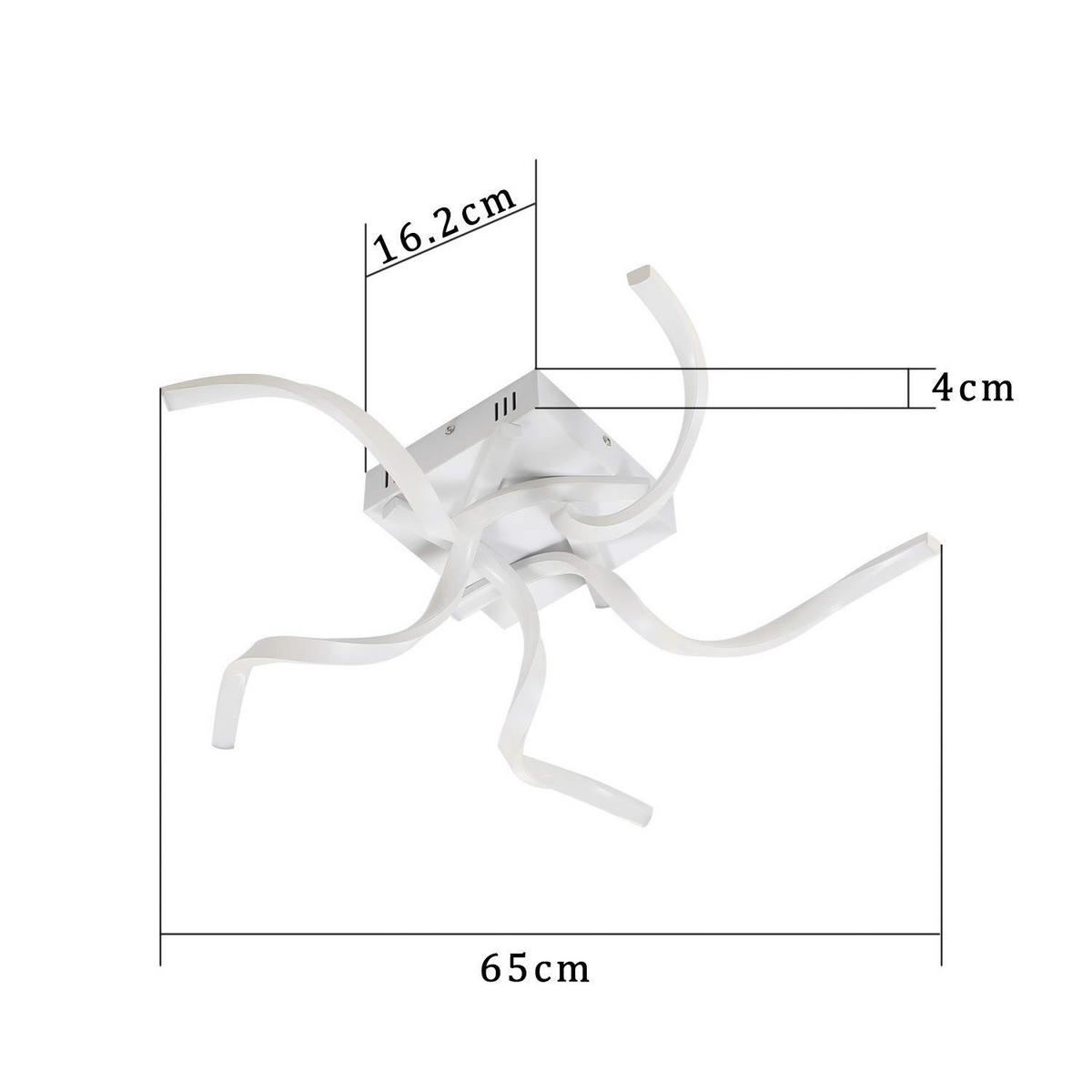 LED-DECKENLEUCHTE Paulina 65/65/14 cm - Weiß, Metall (65/65/14cm) - Nettlife