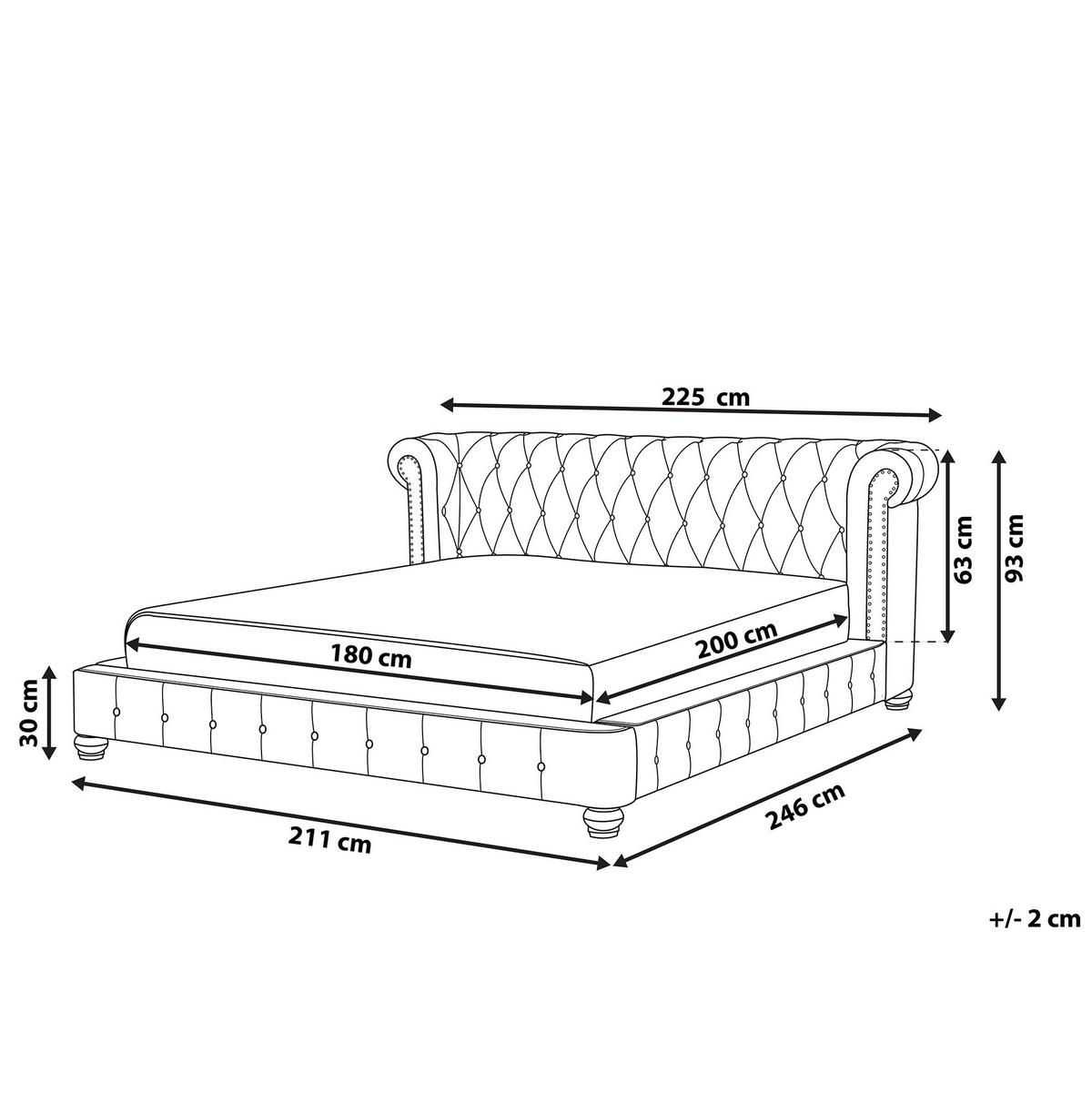 WASSERBETT 180/200cm Hellgrau Cavaillon - Hellgrau, Textil (180/200cm) - Beliani