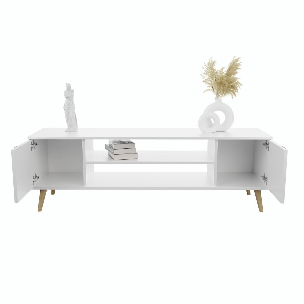LOWBOARD Focus - Eichefarben/Weiß, Holzwerkstoff (40/50/135cm) - RAUMHIRSCH FURNITURE