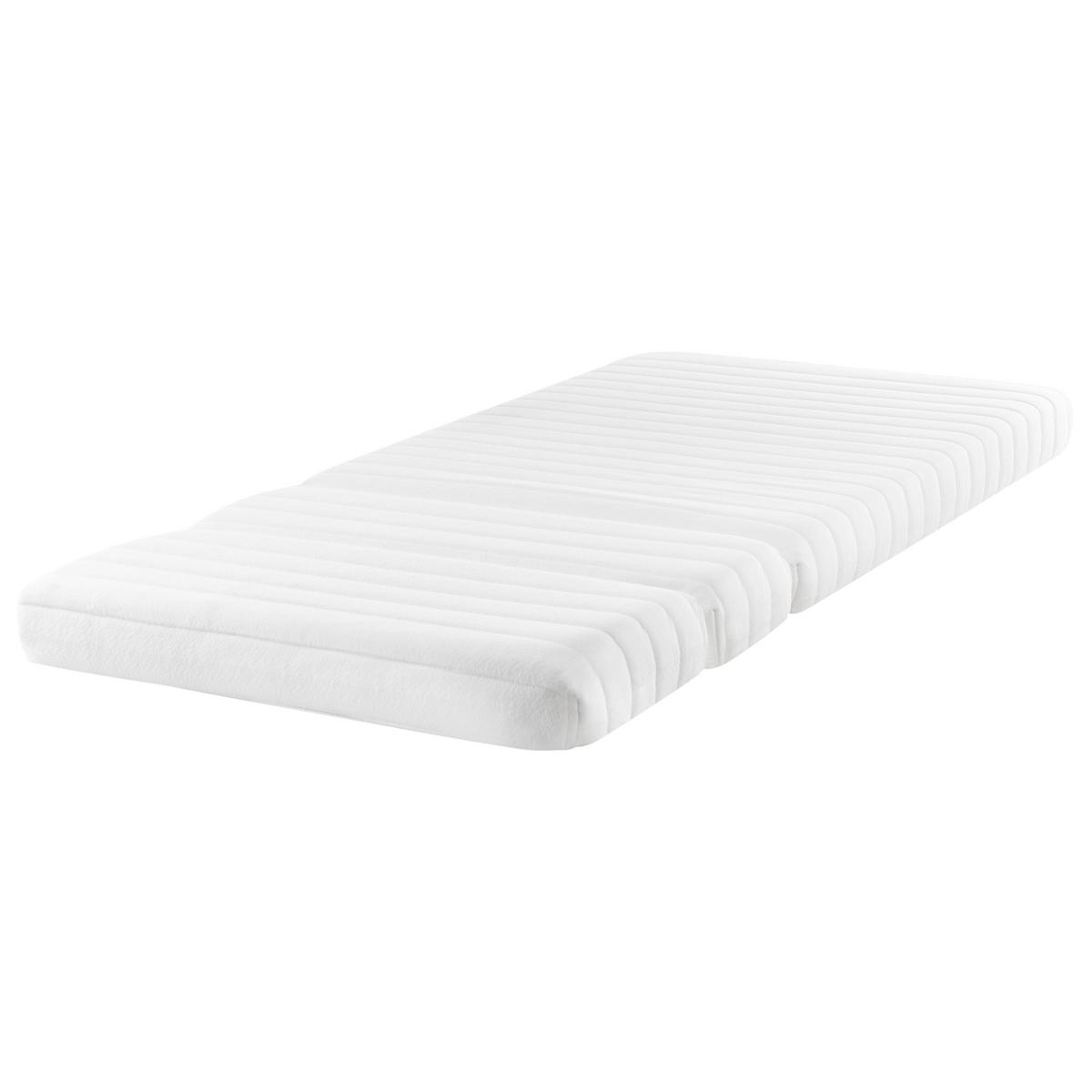 SCHAUMSTOFFMATRATZE für mitwachsendes Bett H2/3 Mittel 90/130/160/200 cm Clever - Weiß, Textil (90/130cm) - Beliani