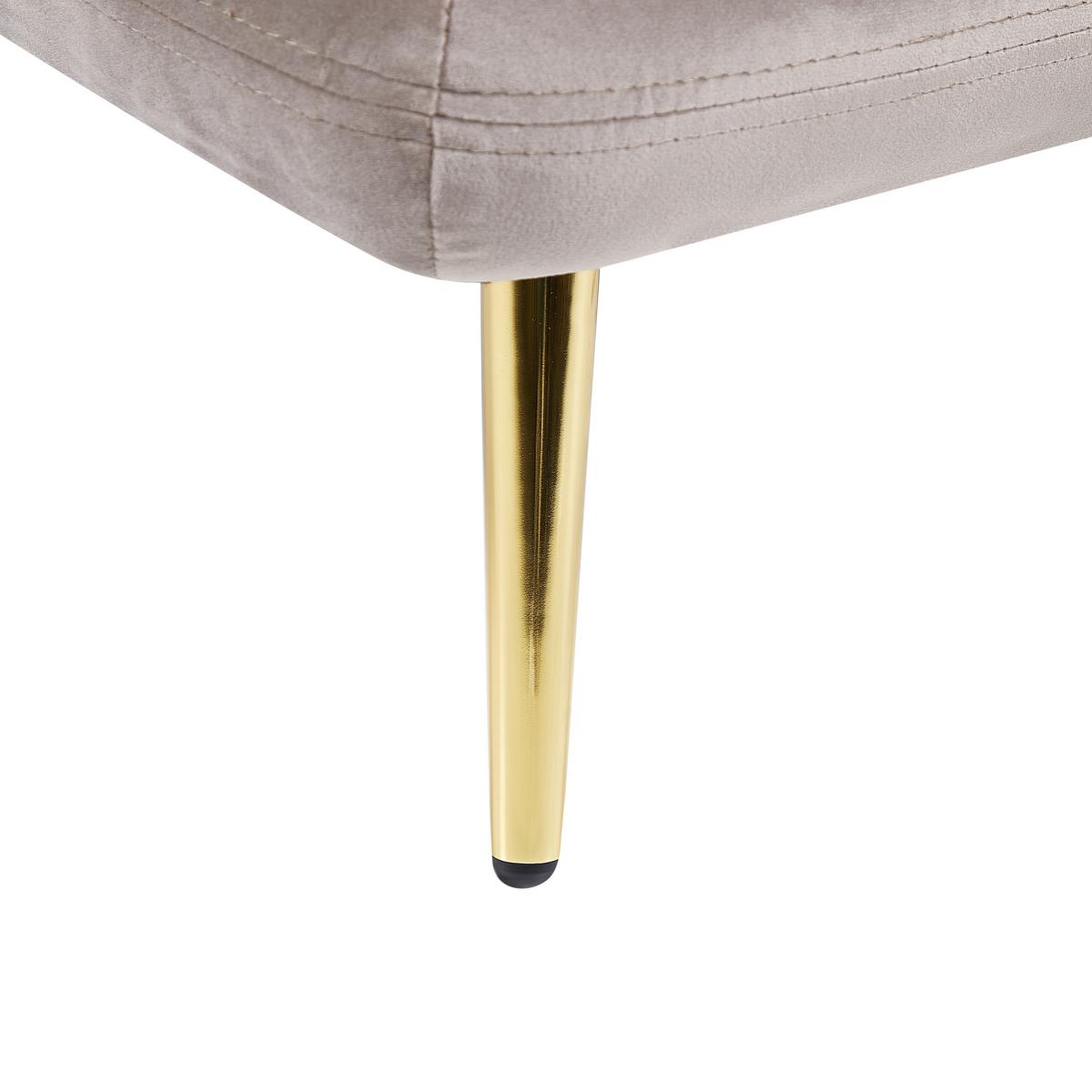 CHAISELONGUE-RECHTSSEITIGE Samtstoff Taupe Gonesse - Taupe/Beige, Textil (160/72/79cm) - Beliani