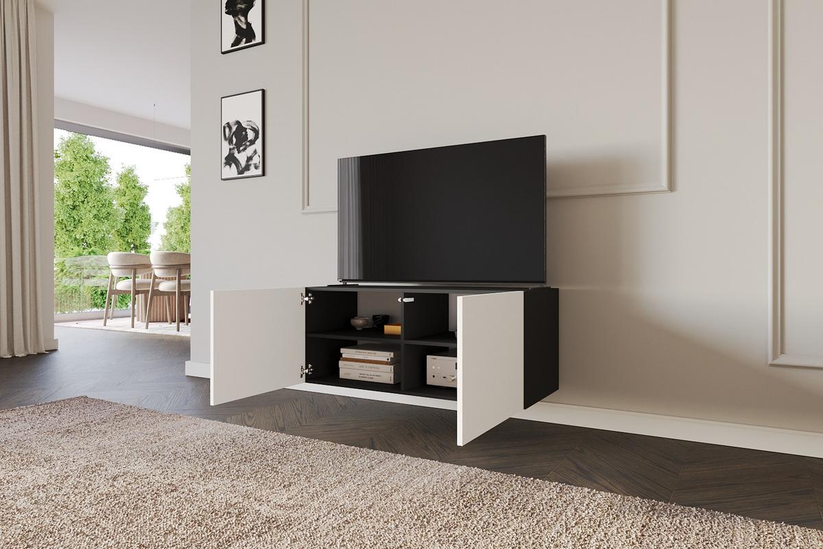 LOWBOARD ELIO-W 100x40x40 cm - Schwarz / Weiß - Schwarz, Holzwerkstoff (100/40/40cm) - ALTDECOR