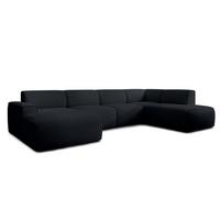 WOHNLANDSCHAFT Didim Dunkelgrau 378/220/78 cm – großes Sofa stilvoll & bequem R - Schwarz, Kunststoff/Textil (378/78/220cm) - AX Living
