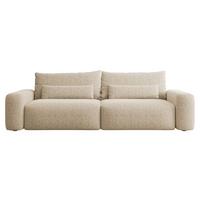 SCHLAFSOFA Carnos Beige Chenille - Beige/Schwarz, Kunststoff/Textil (257/82/105cm) - Selsey