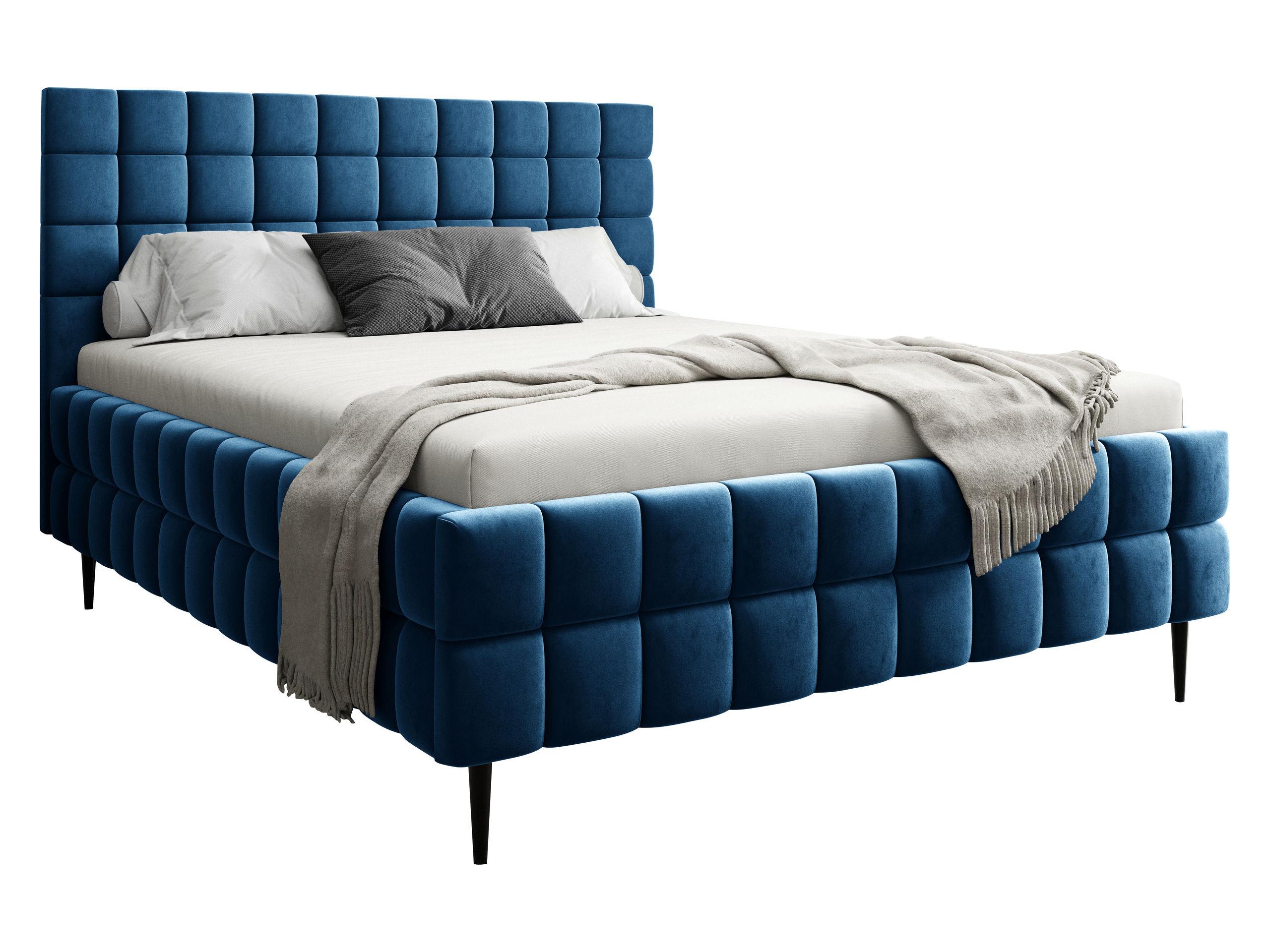 POLSTERBETT Ardea Leg - Blau/Schwarz, Holz/Textil (160/200cm) - MIRJAN24