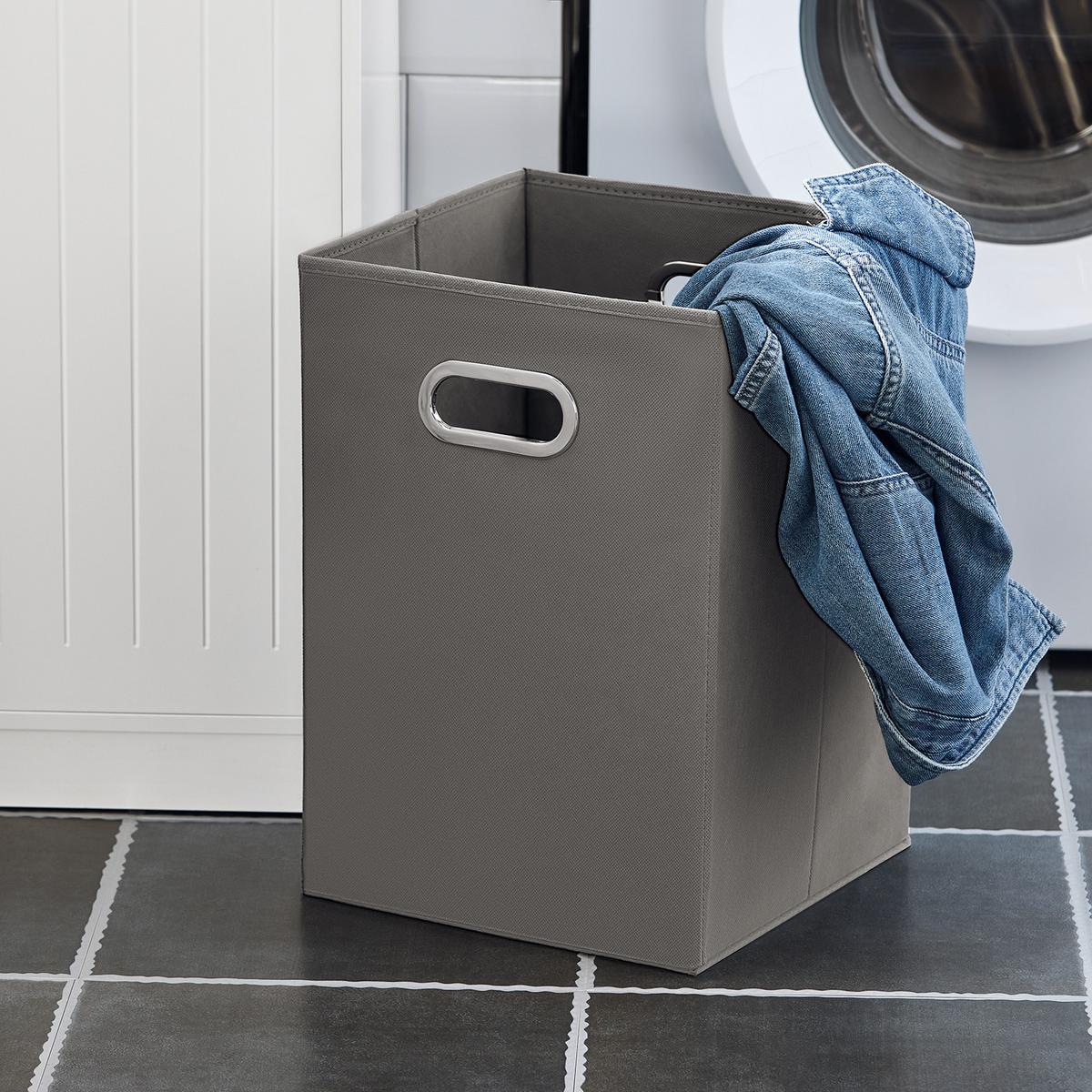 WÄSCHESCHRANK mit Wäschesack Weiß - Weiß, Holzwerkstoff (40/86/39cm) - SoBuy