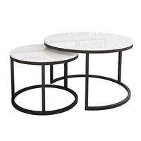 COUCHTISCH CIRI 2-in-1 Hochglanz - Schwarz/Weiß, Holzwerkstoff (70/70/48cm) - Lookway