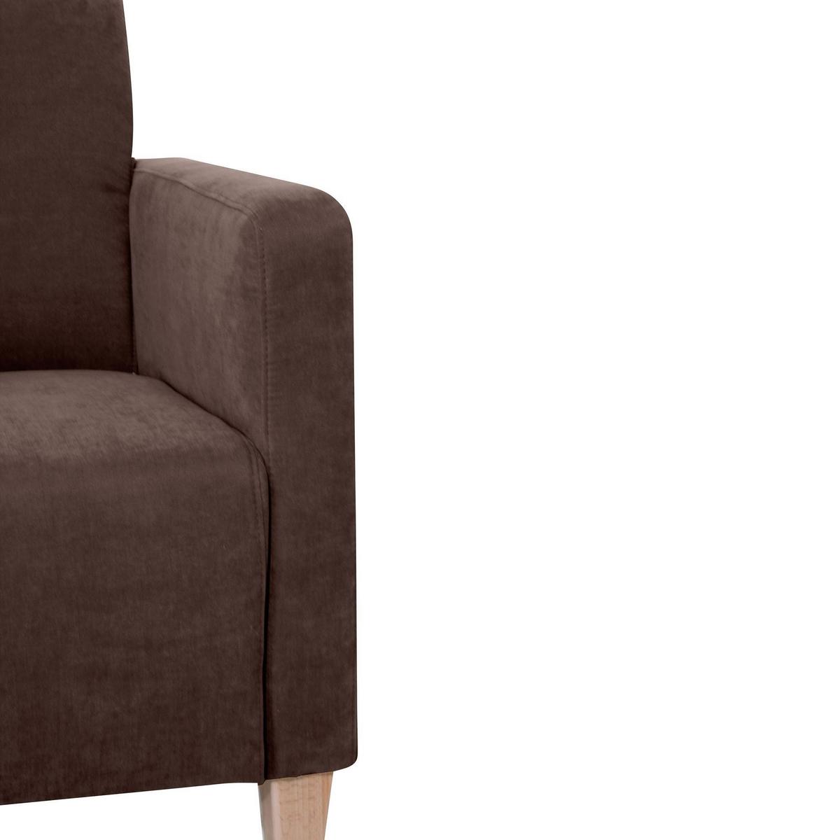 SESSEL Karol Bezug Veloursstoff Buche natur / braun - Braun, Kunststoff (71/81/70cm) - 58aufmkessel