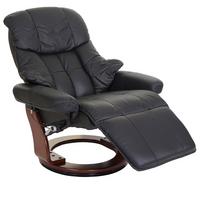 RELAXSESSEL 2 Schwarz - Schwarz, Leder (90/105/82cm) - MCA