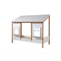 LANDHAUSBETT Kamilah 214x174x105 aus Massivholz+MDF in Oak/Weiß - Weiß, Holz (90/200cm) - 58aufmkessel