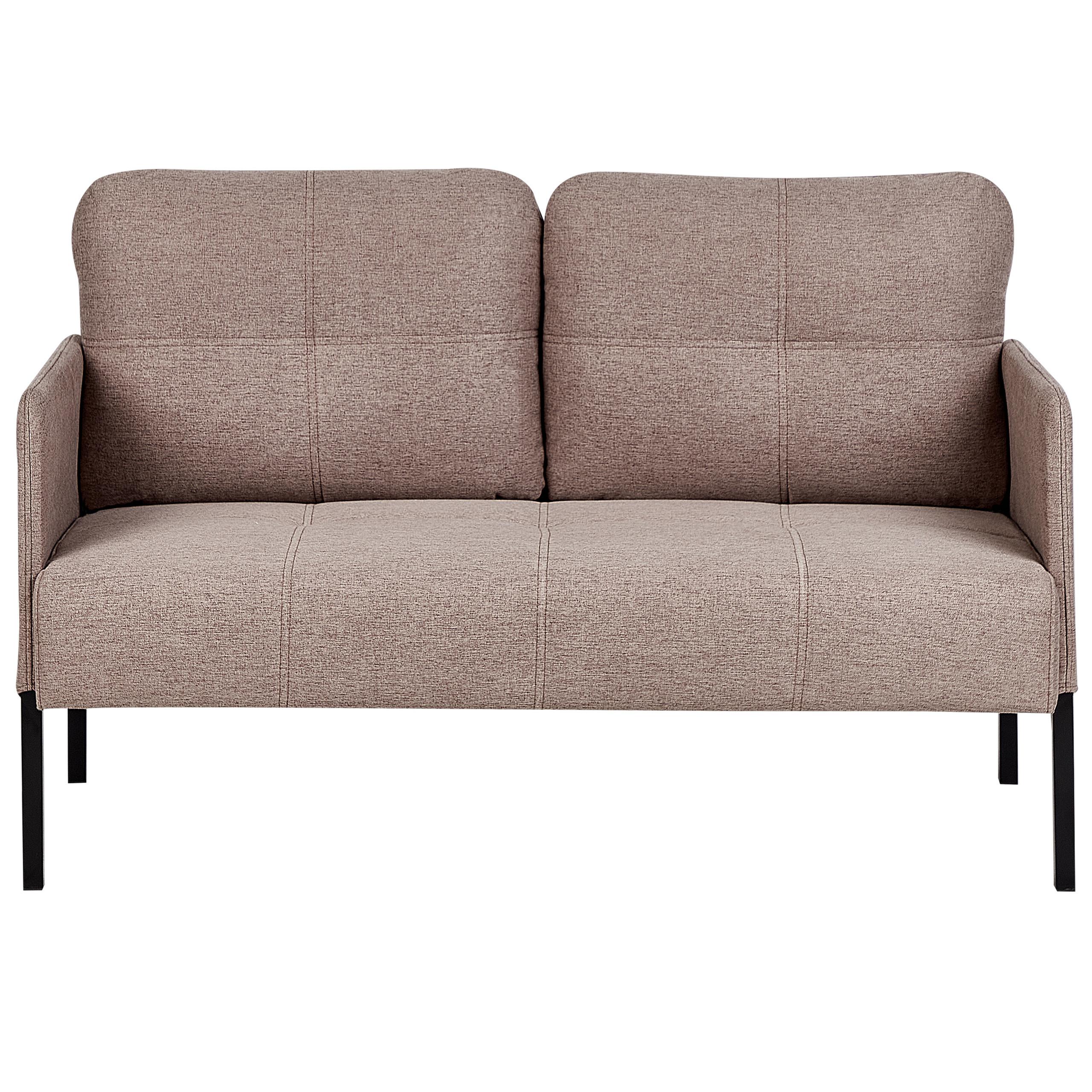 2-SITZER-SOFA hellbraun Lahti - Schwarz/Braun, Textil (124/70/70cm) - Beliani