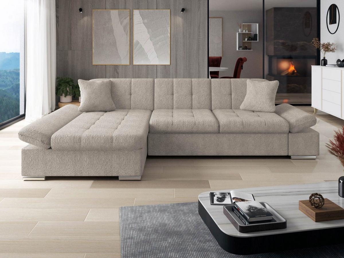 ECKSOFA Montana, Seite: Links - Hellbraun, Holz/Textil (278/161cm) - MIRJAN24