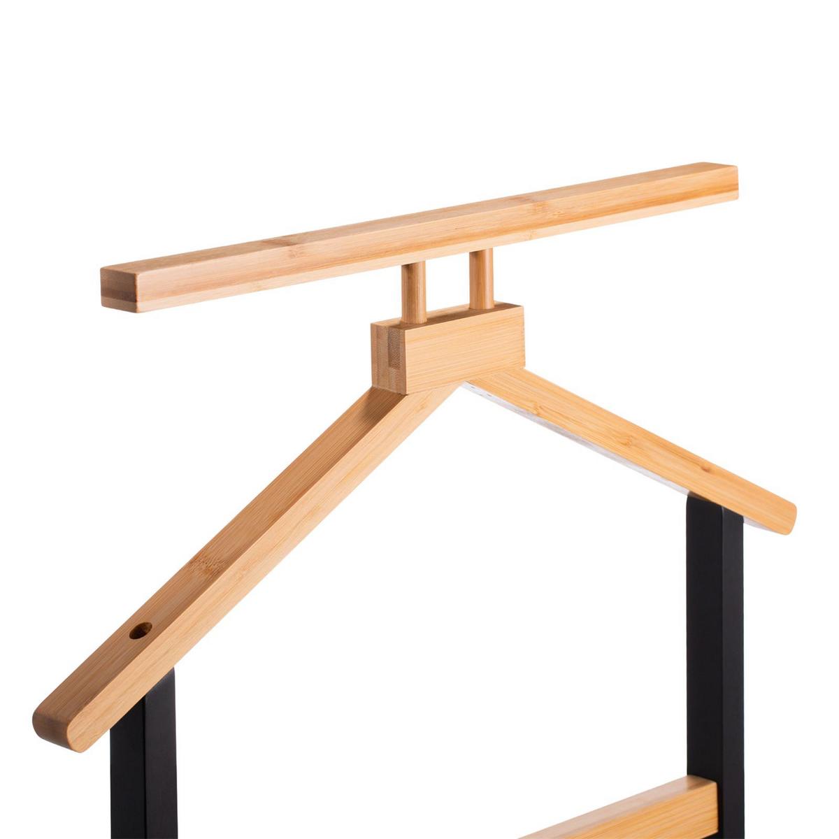 HERRENDIENER KANNA schwarz/natur - Schwarz/Naturfarben, Holz (49/109/40cm) - IDIMEX