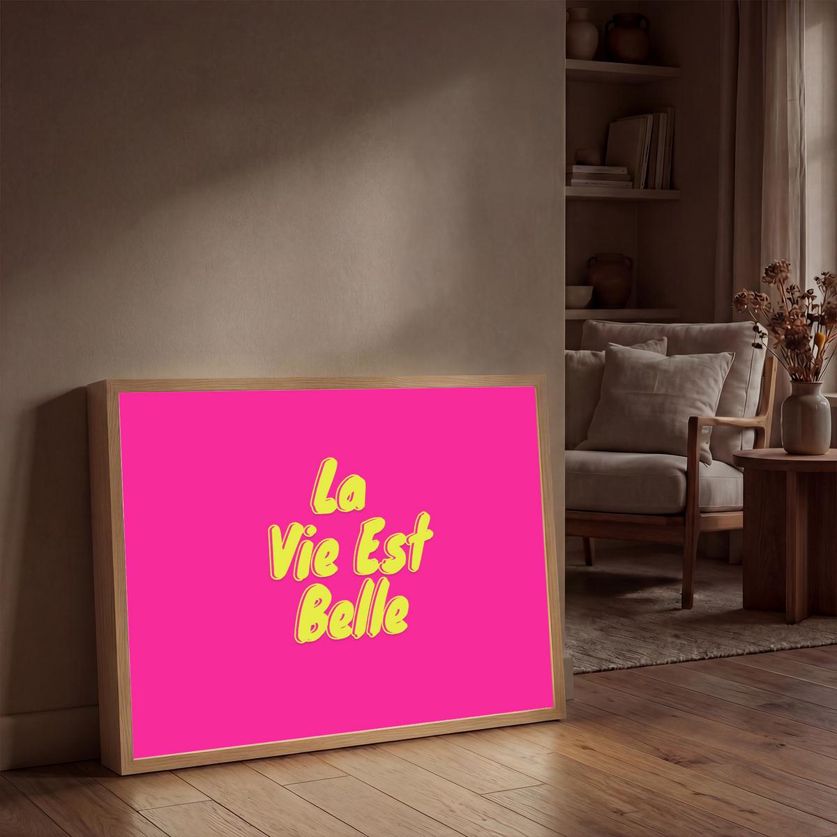 WANDLEUCHTE MIT AKKU Zitat - Retro - Rosa 100x70 cm - Pink, Holzwerkstoff (100/70/8cm) - OnlyWow