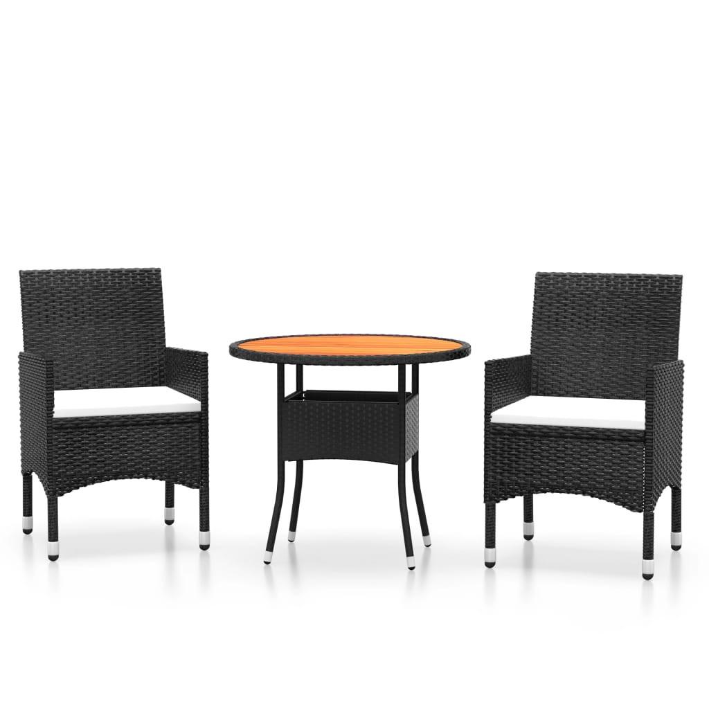 GARTENSET Yanecek 3-teilig - Schwarz, Metall - Nettlife