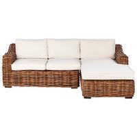 GARTEN-ECKSOFA 3-Sitzer Beige Briatico - Beige/Naturfarben, Naturmaterialien (230/85/150cm) - Beliani