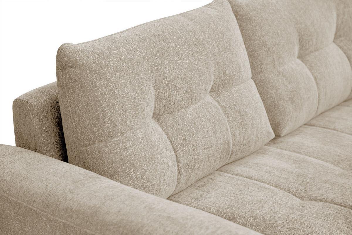 SOFA SALVINI 3-Sitzer, ecru - Ecru/Schwarz, Holzwerkstoff/Textil (176/88/99cm) - Wozimo