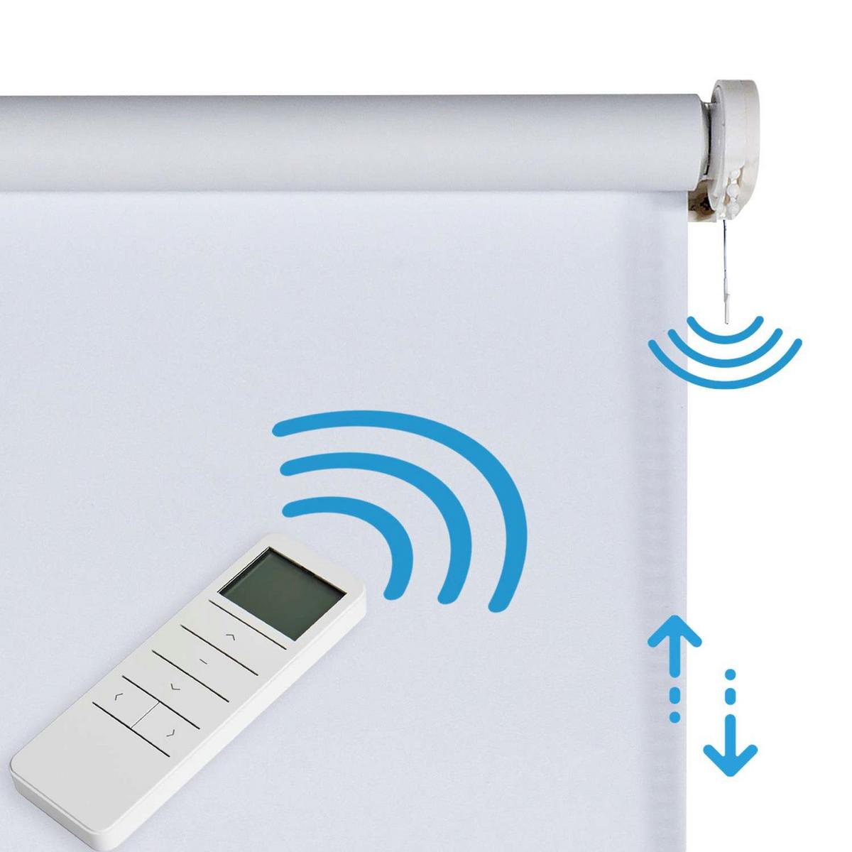 VERDUNKELUNGSROLLO motorisierte Weiß 140x250 cm - Weiß, Kunststoff (140/250cm) - STORESDECO