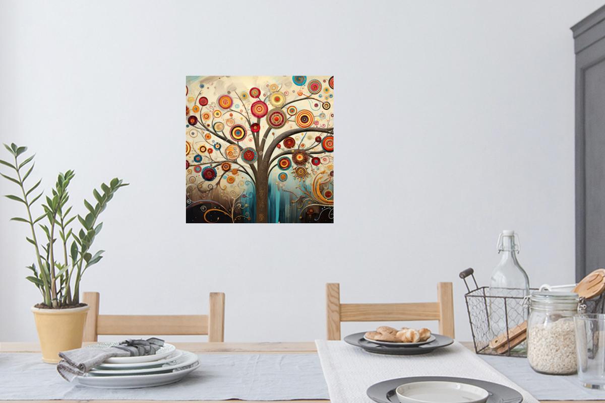 WANDTATTOO Baum - Baum des Lebens - Farbe Wanddeko 50x50 cm - Braun, Kunststoff (50/50/0.1cm) - MuchoWow