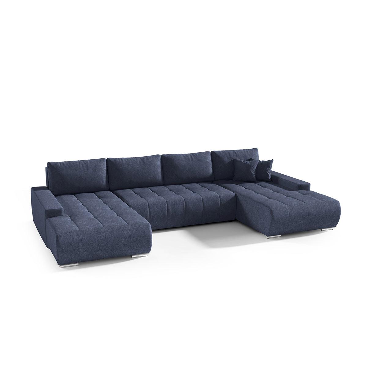 PANORAMASOFA Jonas 5 Sitzplätze Blau - Blau, Holzwerkstoff (350/85/185cm) - Petits-meubles