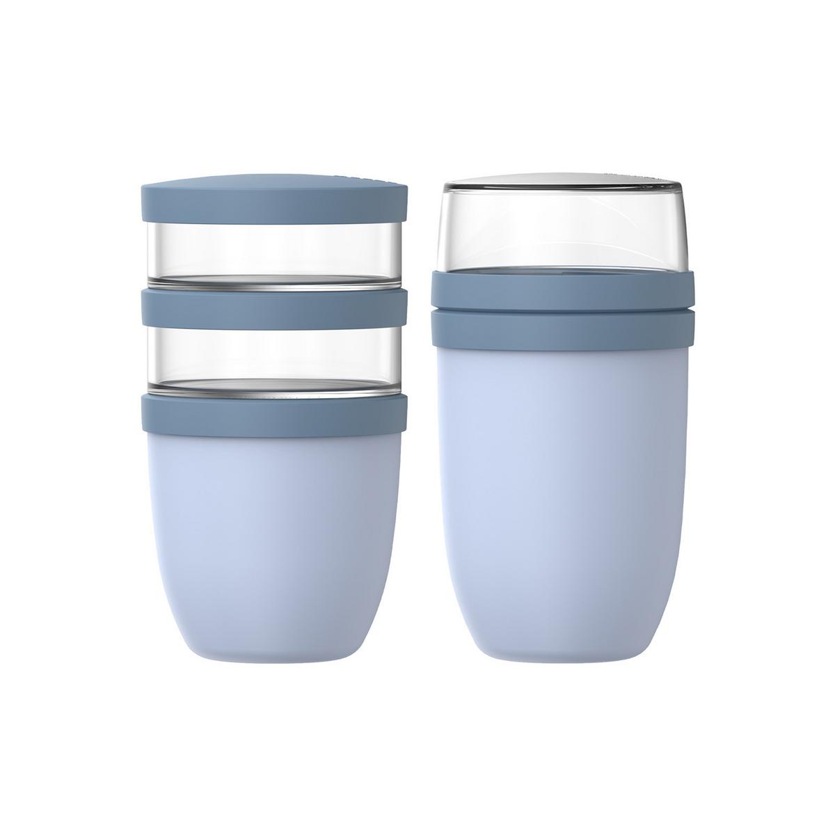 LUNCHPOT-SET XL Ellipse Nordic Blue 900 ml + 1050 ml 2-tlg. - Hellblau, Kunststoff (10.7/20/10.7cm) - Mepal