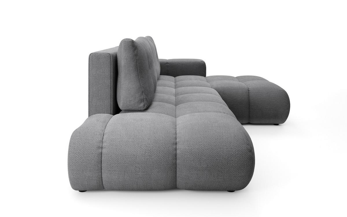 ECKSOFA DUCA R-S Grau Chenille mit Schlaffunktion - Dunkelgrau, Holz (266.5/266.5cm) - MASSENO