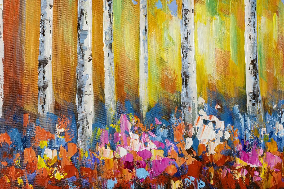 ACRYLBILD HANDGEMALT 120/60 cm - Grün, Holz/Textil (120/60cm) - KUNSTLOFT