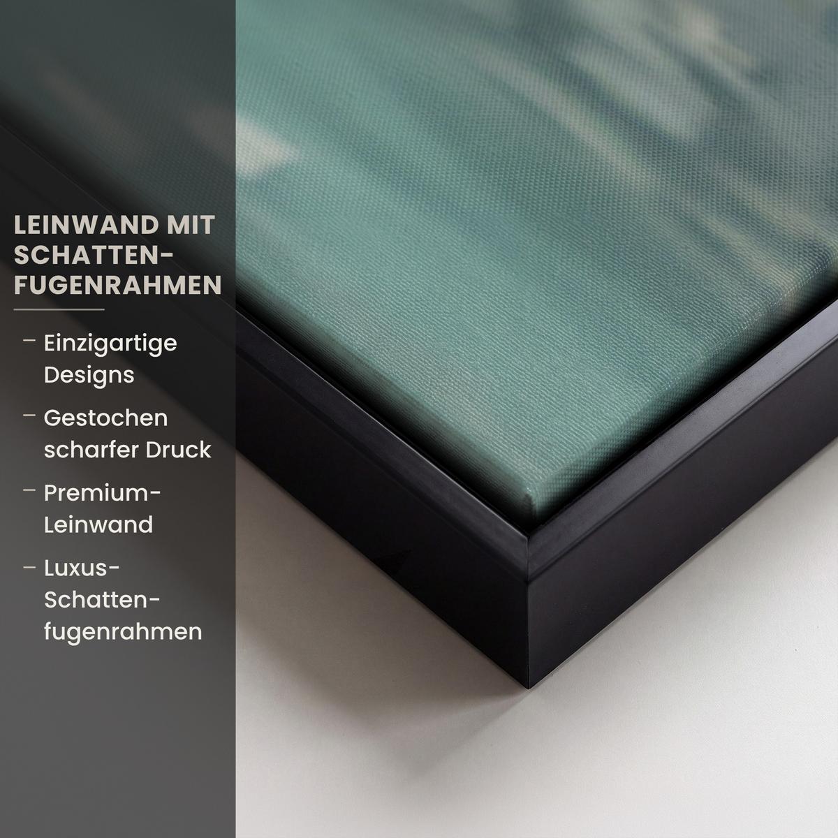LEINWAND Bilder mit Rahmen - Frau - Kunst - Schmuck - Porträt - 80x60 - Blaugrau, Textil (80/60cm) - MuchoWow