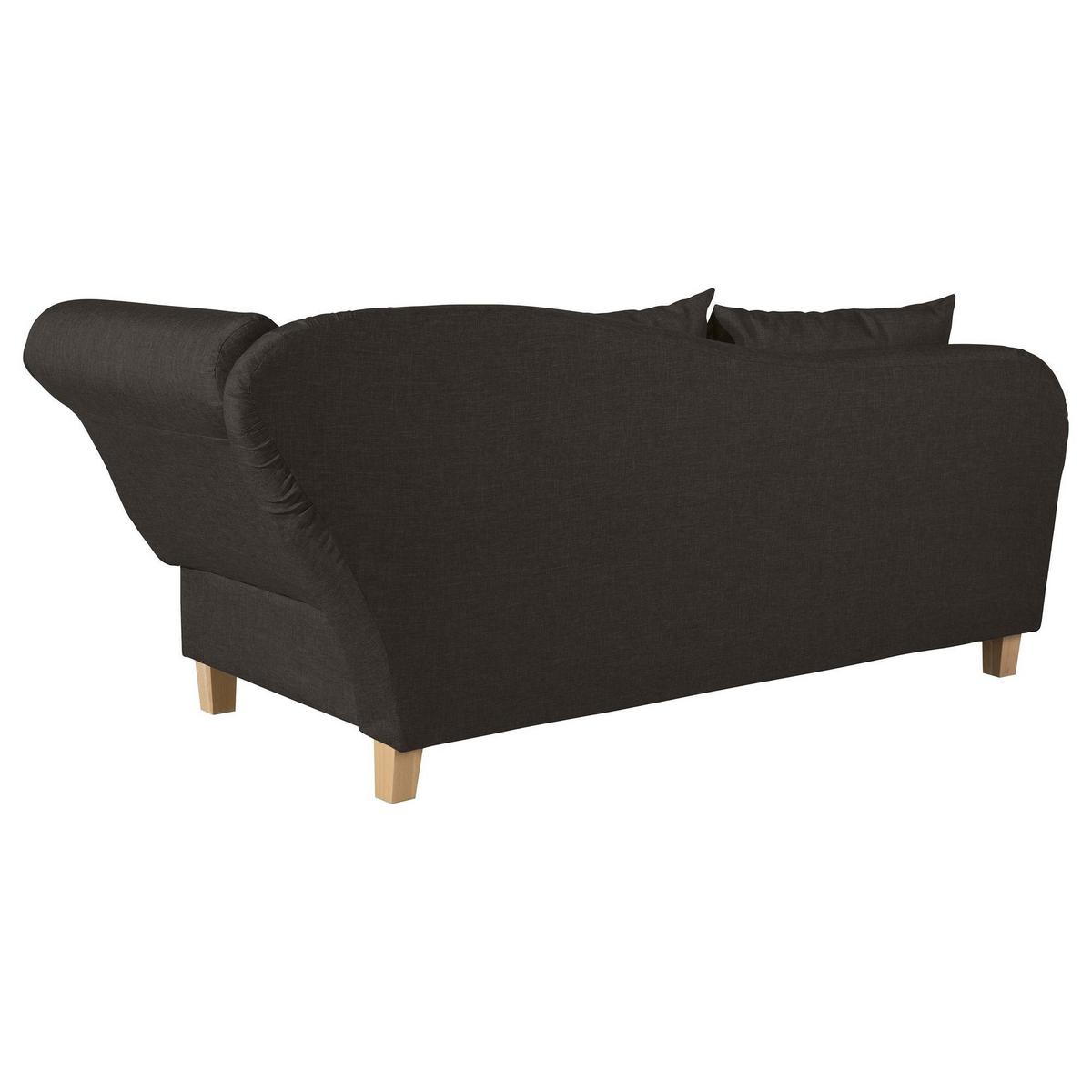 RECAMIERE mit Armteil rechts klappbar Katia Bezug Flachgewebe Buche natur / sckoko - Braun, Kunststoff (190/82/88cm) - 58aufmkessel