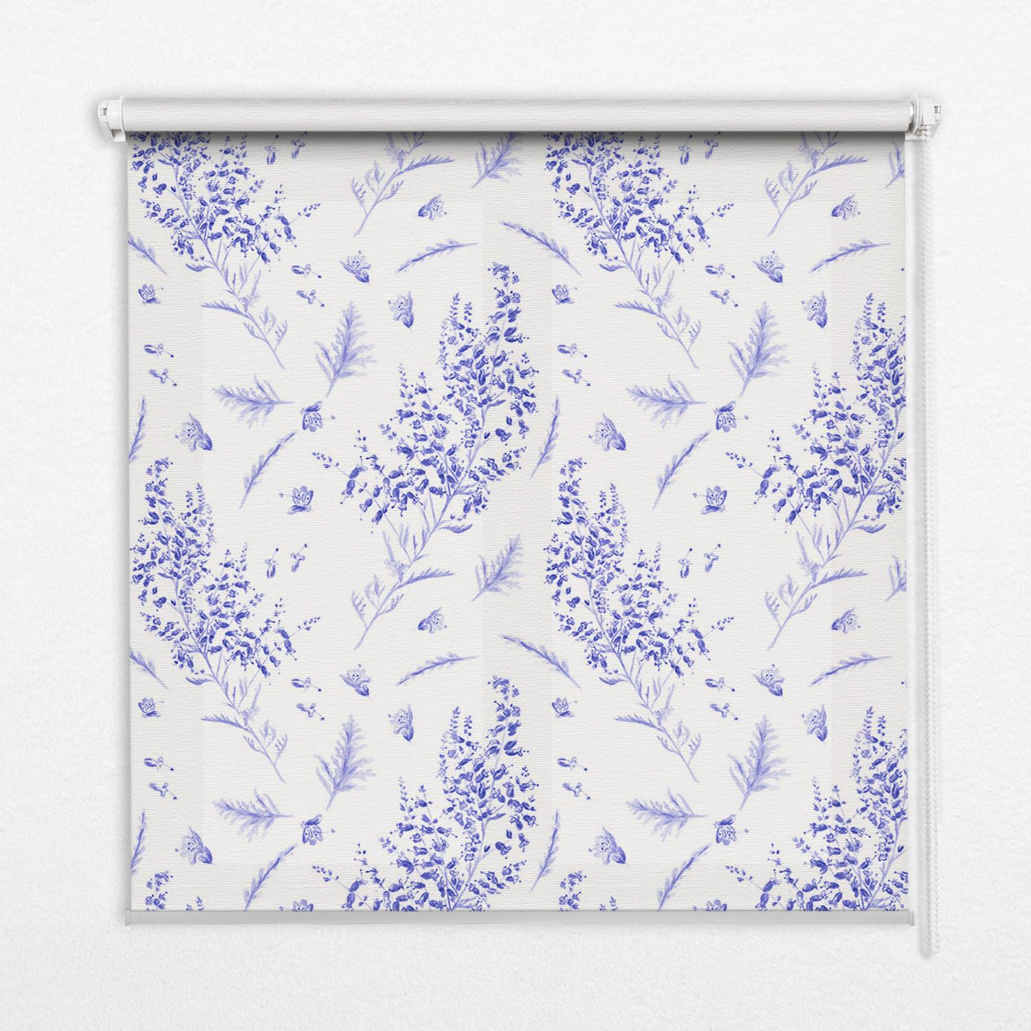 INNENROLLO - Fensterrollo - Rollo - 100x100 cm - Lila Pflanzen - Violett, Kunststoff (100/100/0.5cm) - TULUP