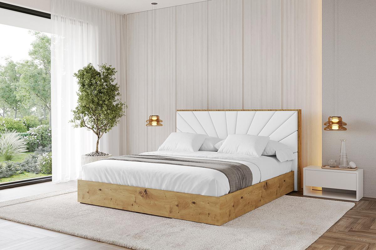 POLSTERBETT mit Bettkasten und Lattenrost, Boxbett ohne Matratze - ENZO6 180x200 Weiß Kunstleder - Weiß Hochglanz, Holzwerkstoff/Textil (180/200cm) - ALTDECOR
